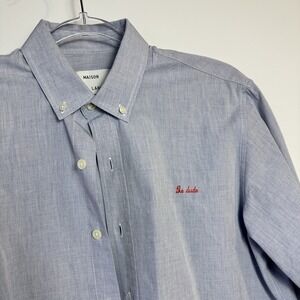 Maison Labiche "The Dude" Oxford Shirt Light Blue Button Down Cotton Men's M